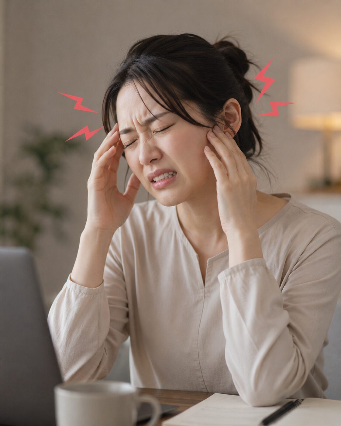 食いしばりによる側頭部や耳周りの緊張と首こりの関係
