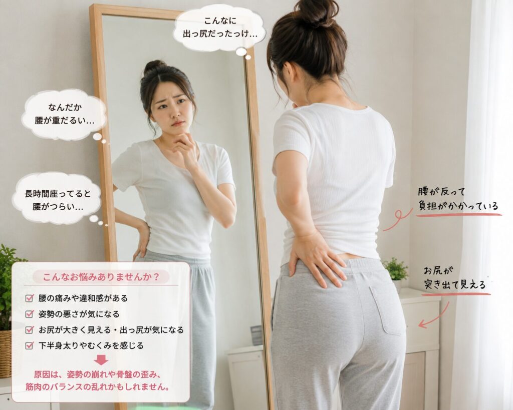 反り腰や出っ尻に悩む女性