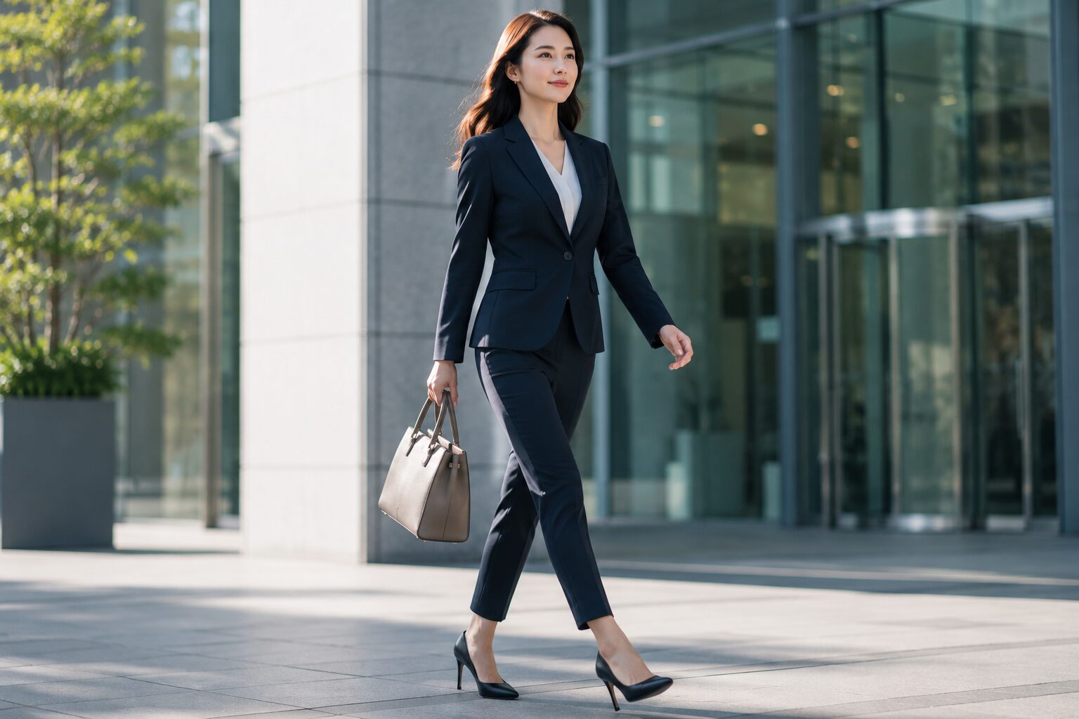 体幹をリセットしヒールを綺麗に履きこなす凛とした女性