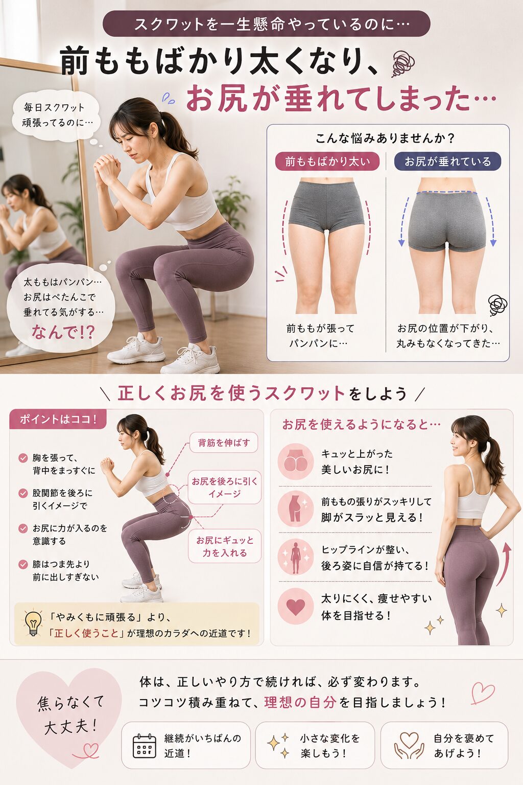 スクワットで四角いお尻が悪化してしまう原因