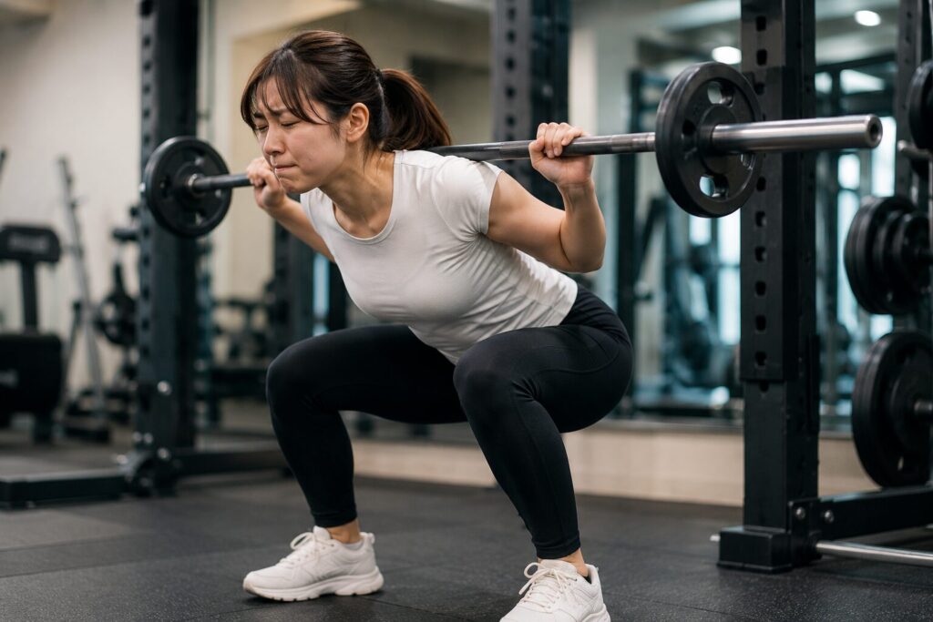ダイエットのスクワットで反り腰や猫背にお悩みの女性
