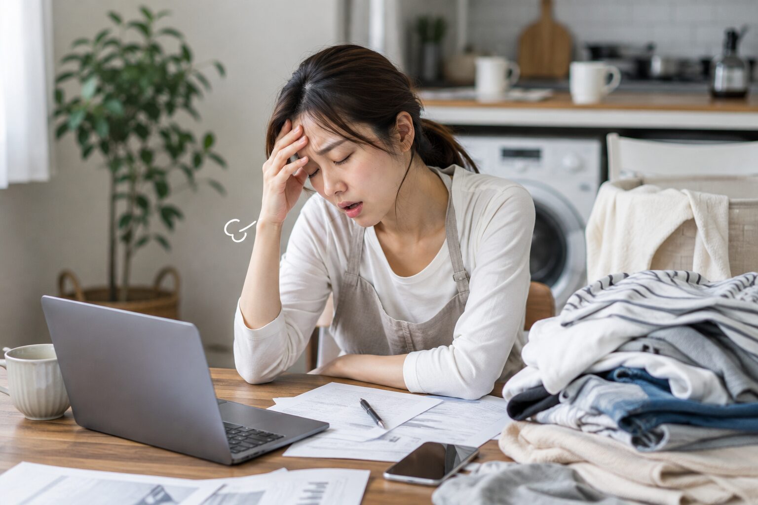 ストレスではなく呼吸の浅さで疲労を感じる女性