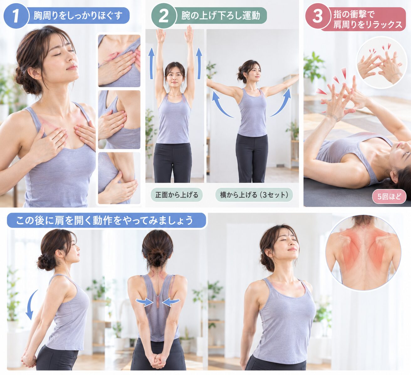 巻き肩を整える3ステップのセルフケア