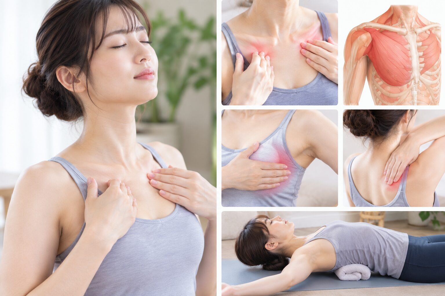巻き肩解消のための事前の筋肉ほぐし